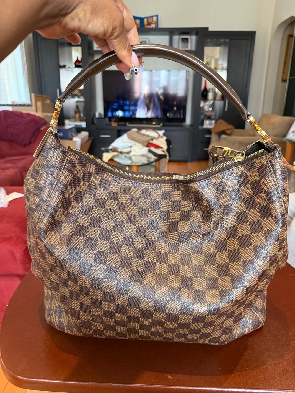 Authentic Louis Vuitton Damier Ebene Portobello PM